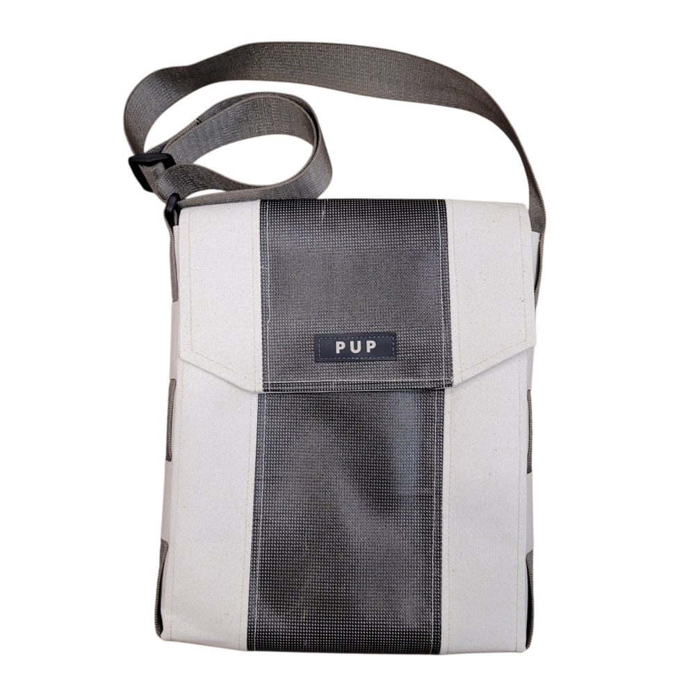 Page Crossbody People For Urban Progress PUP Magnetic Closure Gray White